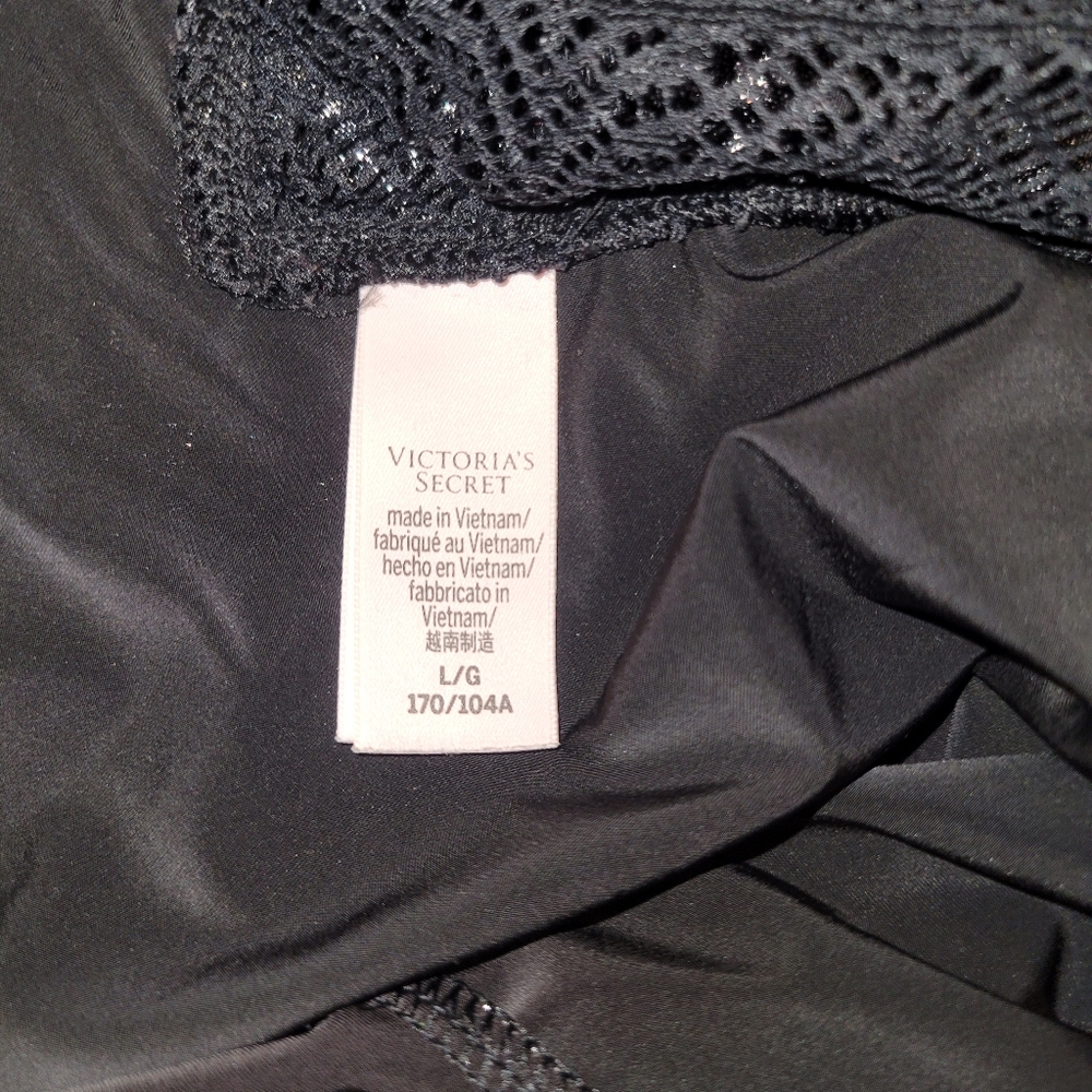 Victoria Secret Black Shiny Slip On Dress - Picture 5 of 8